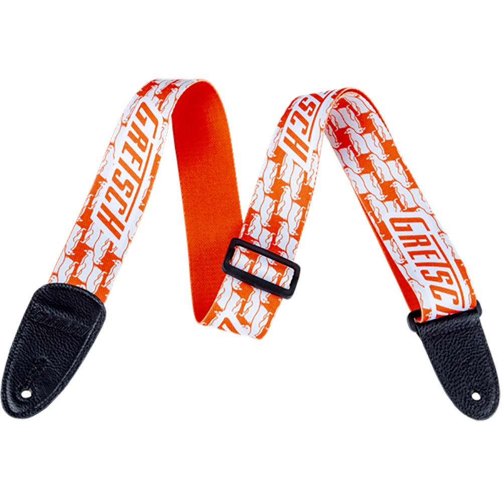 Gretsch Alternating Orange Penguins Guitar or Bass Strap, White