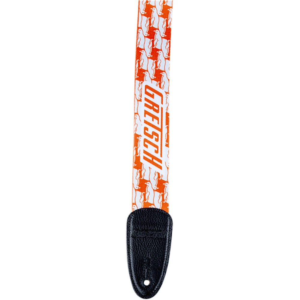 Gretsch Alternating Orange Penguins Guitar or Bass Strap, White