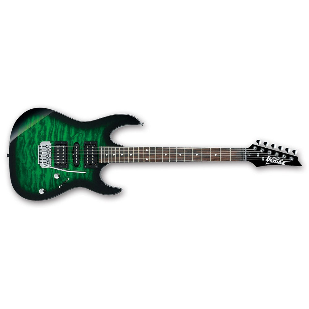 Ibanez GRX70QA TEB Gio RX70 Electric Guitar, Quilted Maple Art Grain - Trans Emerald Burst (B-STOCK)