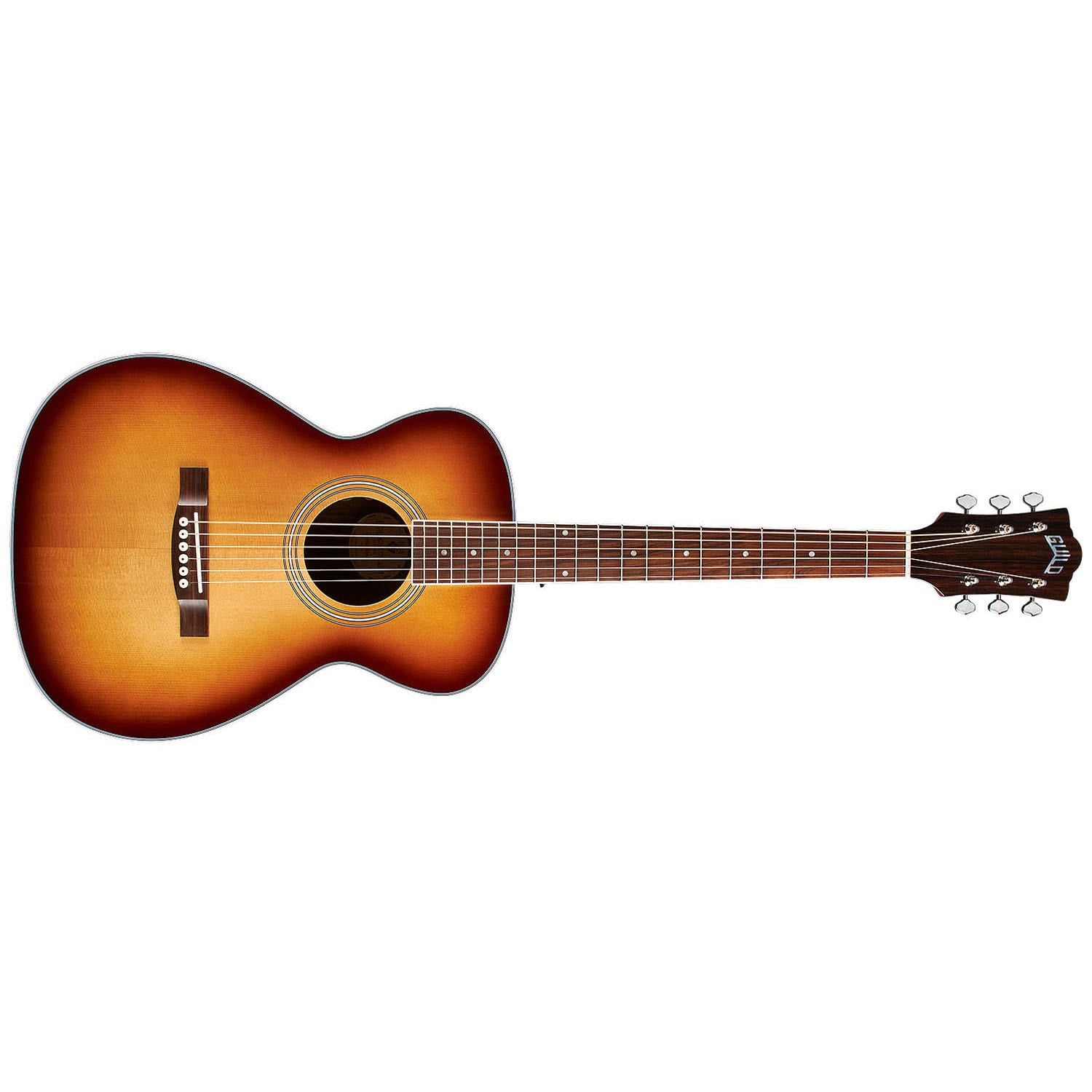 Guild Westerly Collection M-260E Deluxe M Concert Acoustic-Electric Guitar, Edge Burst