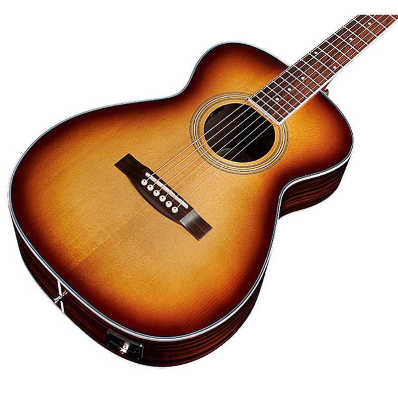 Guild Westerly Collection M-260E Deluxe M Concert Acoustic-Electric Guitar, Edge Burst