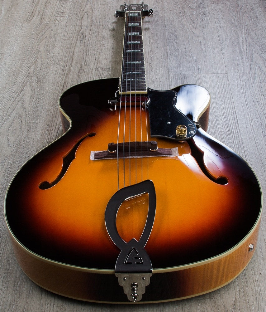 Guild A-150 Savoy Hollowbody Archtop Electric Guitar with Hardshell Case - Antique Sunburst (Open Box)