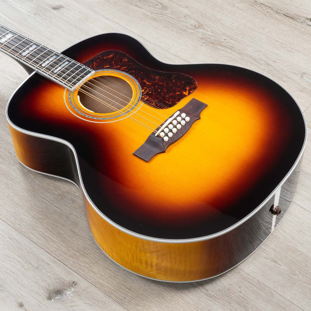 Guild F-512E Maple Jumbo Acoustic-Electric 12-String Guitar, Antique Burst