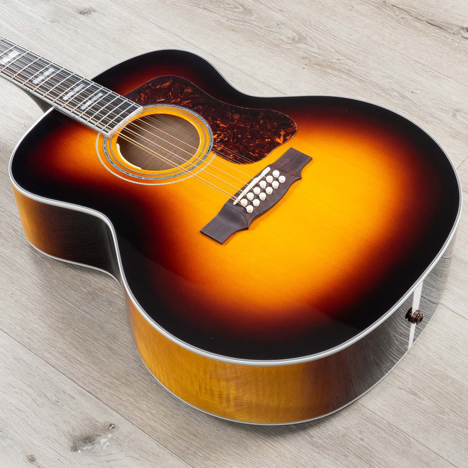 Guild F-512E Maple Jumbo Acoustic-Electric 12-String Guitar, Antique Burst
