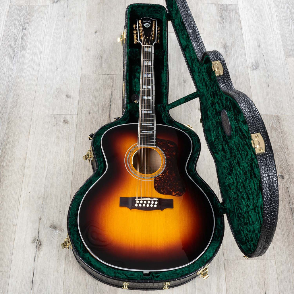 Guild F-512E Maple Jumbo Acoustic-Electric 12-String Guitar, Antique Burst