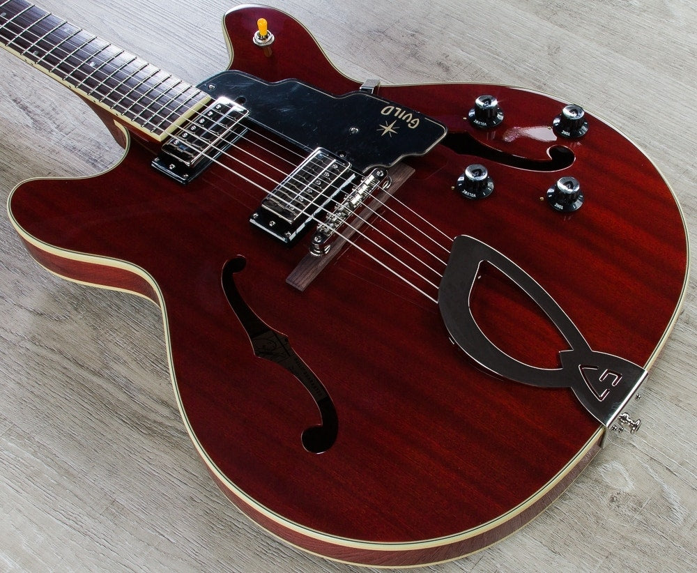 Guild Starfire IV Semi-Hollow Electric Guitar, Rosewood Fingerboard, Hardshell Case - Cherry Red (Open Box)