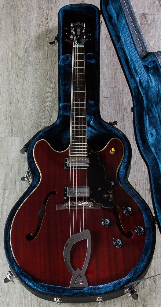 Guild Starfire IV Semi-Hollow Electric Guitar, Rosewood Fingerboard, Hardshell Case - Cherry Red (Open Box)