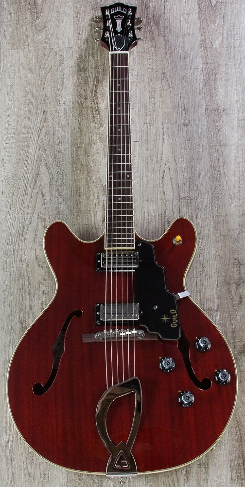Guild Starfire IV Semi-Hollow Electric Guitar, Rosewood Fingerboard, Hardshell Case - Cherry Red (Open Box)
