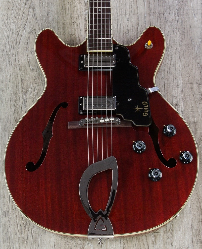 Guild Starfire IV Semi-Hollow Electric Guitar, Rosewood Fingerboard, Hardshell Case - Cherry Red (Open Box)