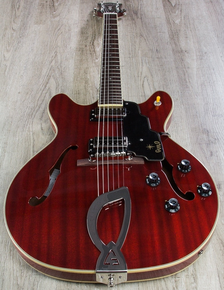 Guild Starfire IV Semi-Hollow Electric Guitar, Rosewood Fingerboard, Hardshell Case - Cherry Red (Open Box)