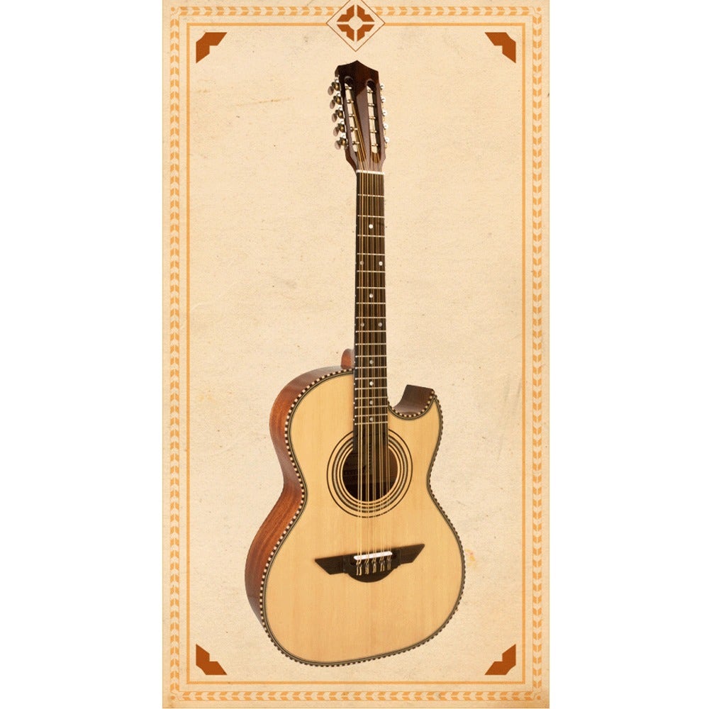 H. Jimenez LBQ1E El Estandar Acoustic-Electric Bajo Quinto Guitar with Padded Gig Bag