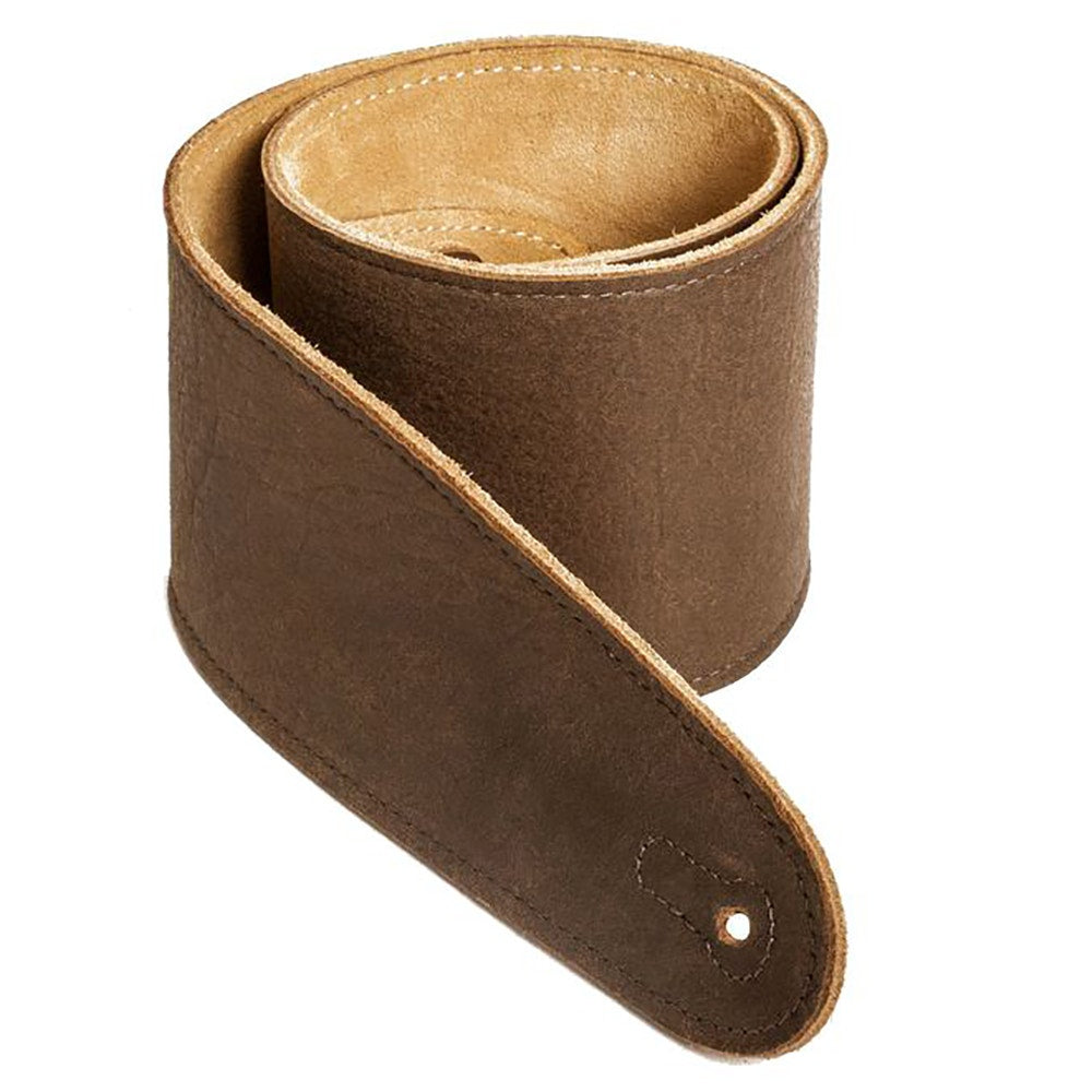 Henry Heller HCAP35-BBR 3.5'' Capri Leather Guitar Bass Strap, Burnished Brown