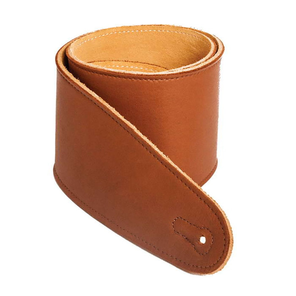 Henry Heller HCAP35-BRN 3.5'' Capri Leather Guitar Bass Strap, Brown