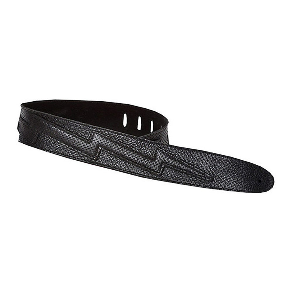 Henry Heller HBOLTDX-RED 2.5" Racer X Perforated Glove Leather Lightning Bolt Strap - Red