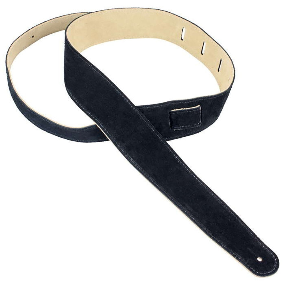 Henry Heller HBS25-BLK 2.5" Capri Suede Guitar Strap with Nubuck Backing, Black