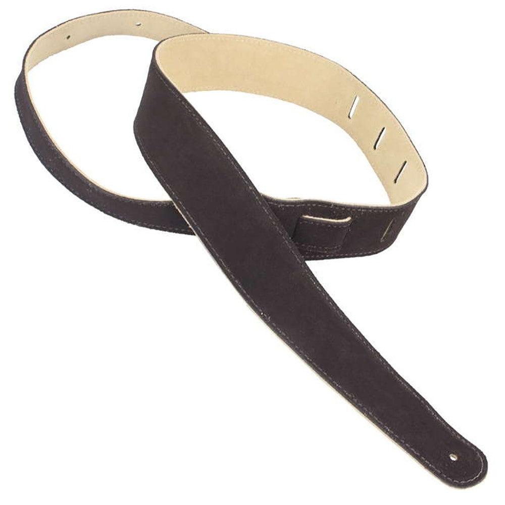 Henry Heller HBS25-CHC 2.5" Capri Suede Guitar Strap with Nubuck Backing, Chocolate