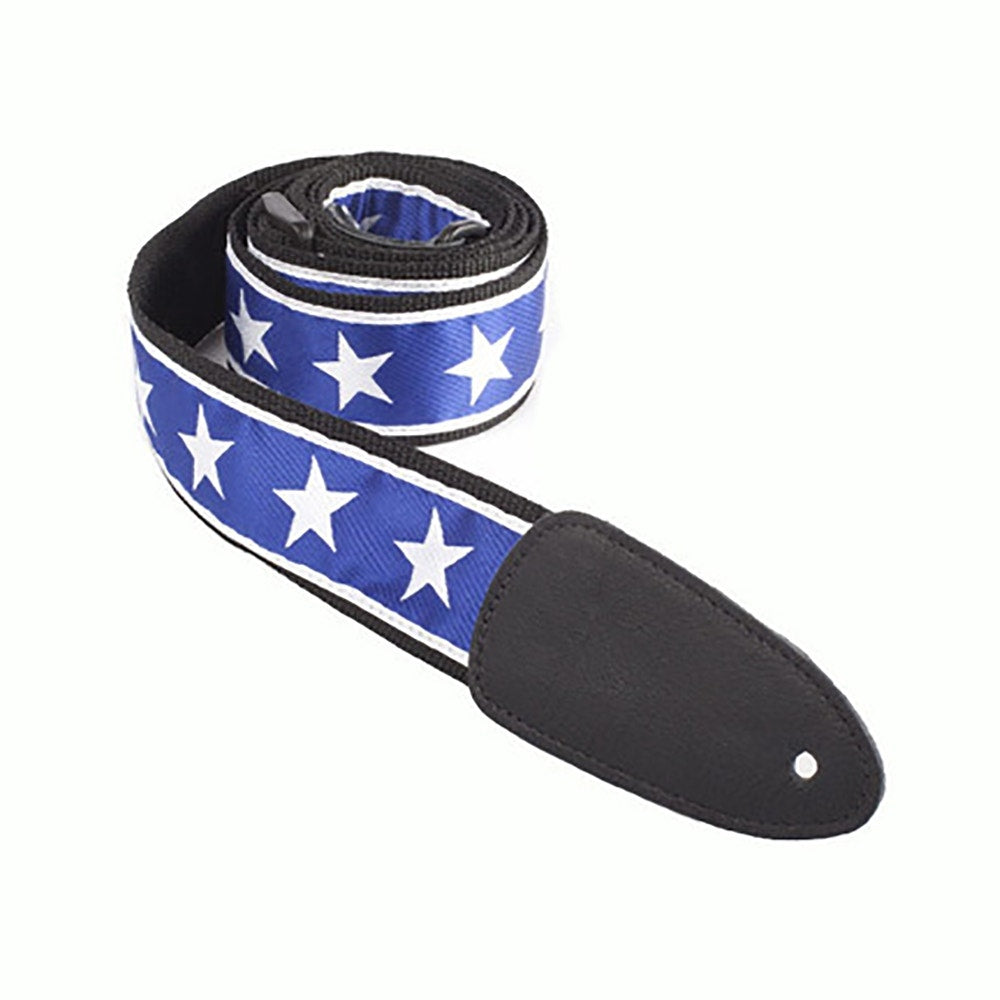 Henry Heller HJQ2-21 2" Wide Jacquard Weave Guitar Strap with Leather Ends - Stars