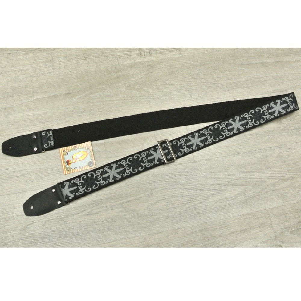 Henry Heller HJQ2-43 2" Woven Jacquard Guitar Strap - Silver Spinner