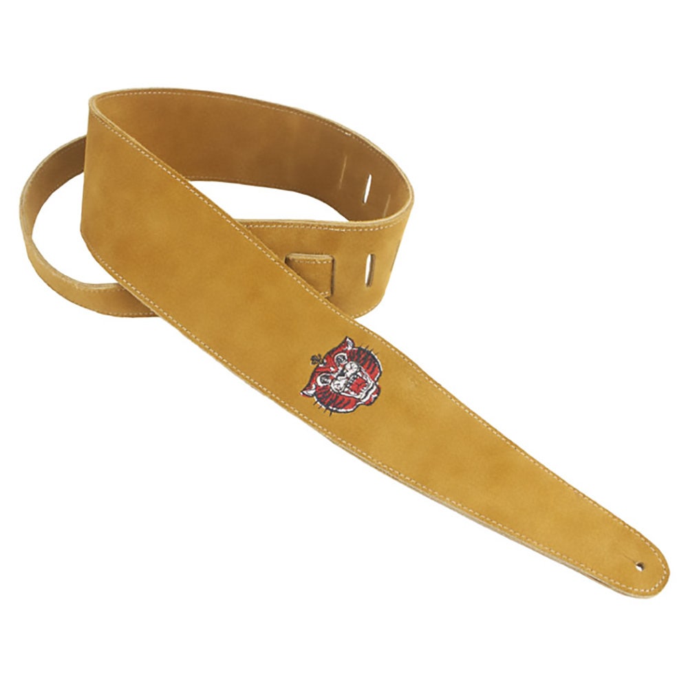 Henry Heller HP25ES-03 Suede Embroidered Guitar Strap, Native American Tiger Design