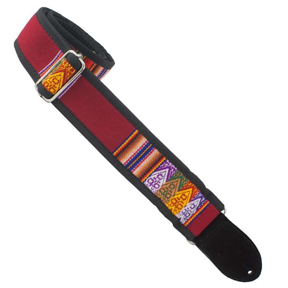 Henry Heller HPSE-07 2" Matador Jr. Series Inca Patterned Guitar Strap, Red
