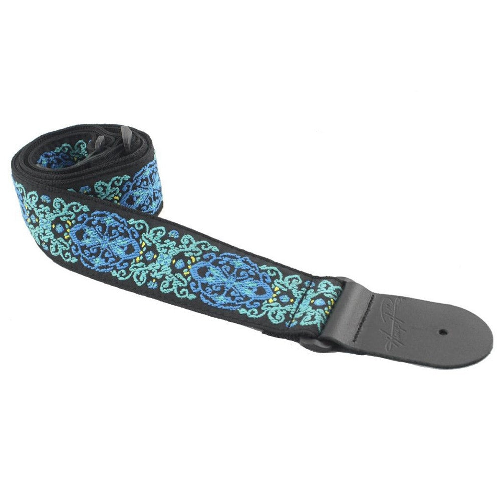 Henry Heller HJQ2-45 2" Signature Woven Jacquard Guitar Strap - Blue/Green