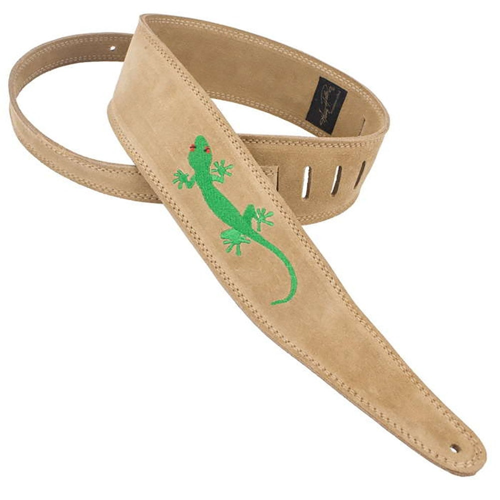 Henry Heller HPEMG-SND Sand Suede Guitar Strap with Gecko Cut Out