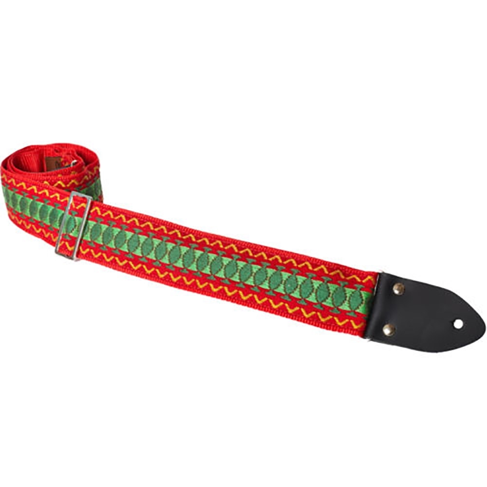 Henry Heller HVDX-01 Vintage Deluxe Reissue 2" Jacquard Guitar Strap with Leather Ends