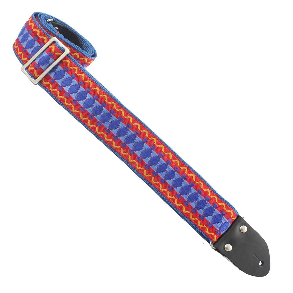 Henry Heller HVDX-32 Vintage Deluxe Reissue 2" Guitar Strap - Red, Blue, Gold