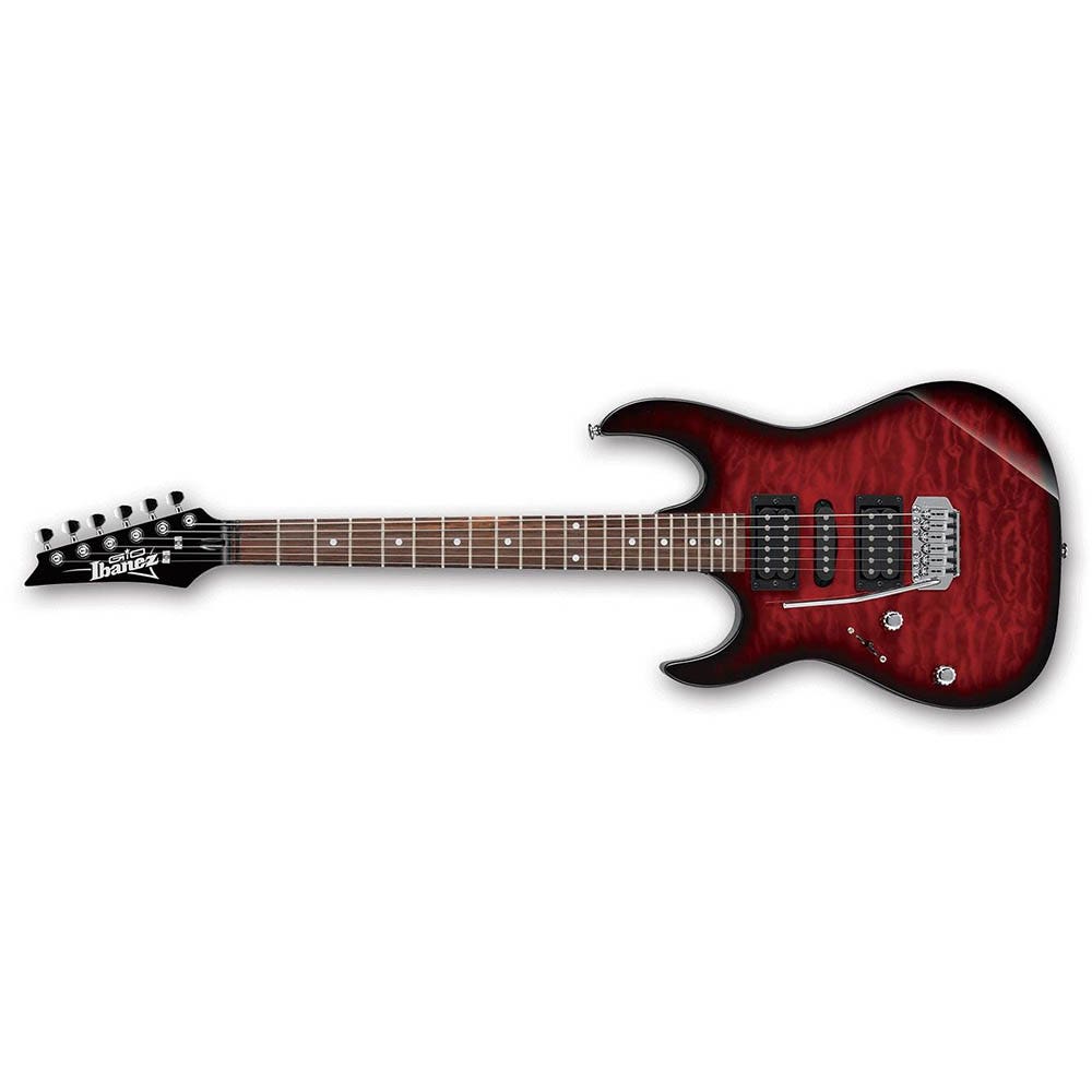 Ibanez GRX70QAL TRBL Gio RX70 Electric Guitar, Quilted Maple, Left-Handed - Trans Red Burst (B-STOCK)