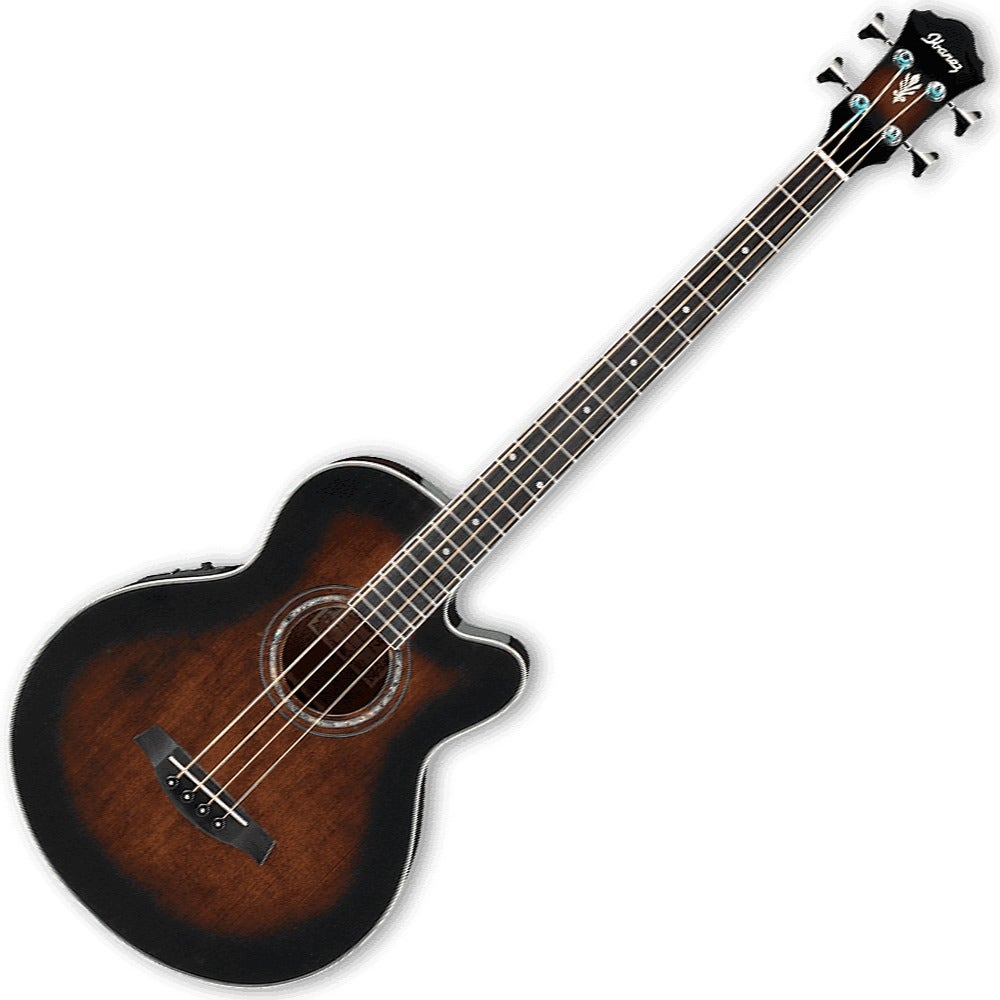 Ibanez AEB10E Acoustic-Electric Bass Guitar in Dark Violin Sunburst High Gloss Finish