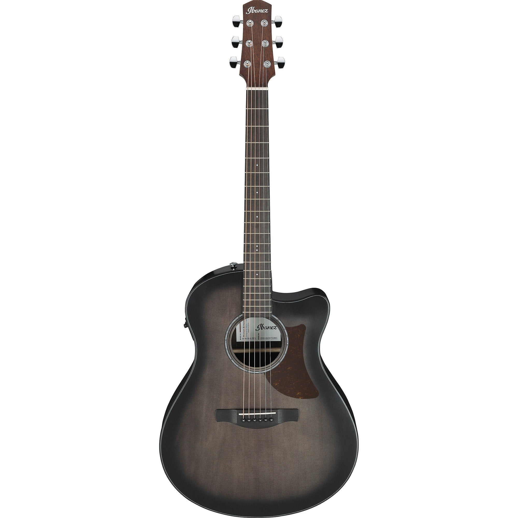 Ibanez AAM70CE Advanced Auditorium Cutaway Acoustic-Electric Guitar, Transparent Charcoal Burst