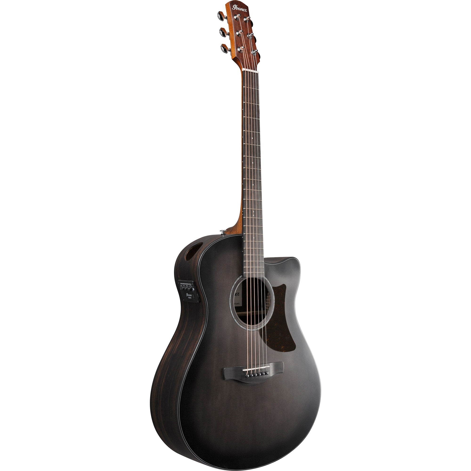Ibanez AAM70CE Advanced Auditorium Cutaway Acoustic-Electric Guitar, Transparent Charcoal Burst