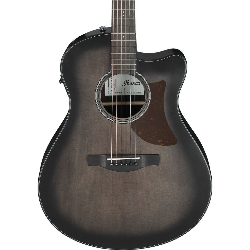 Ibanez AAM70CE Advanced Auditorium Cutaway Acoustic-Electric Guitar, Transparent Charcoal Burst