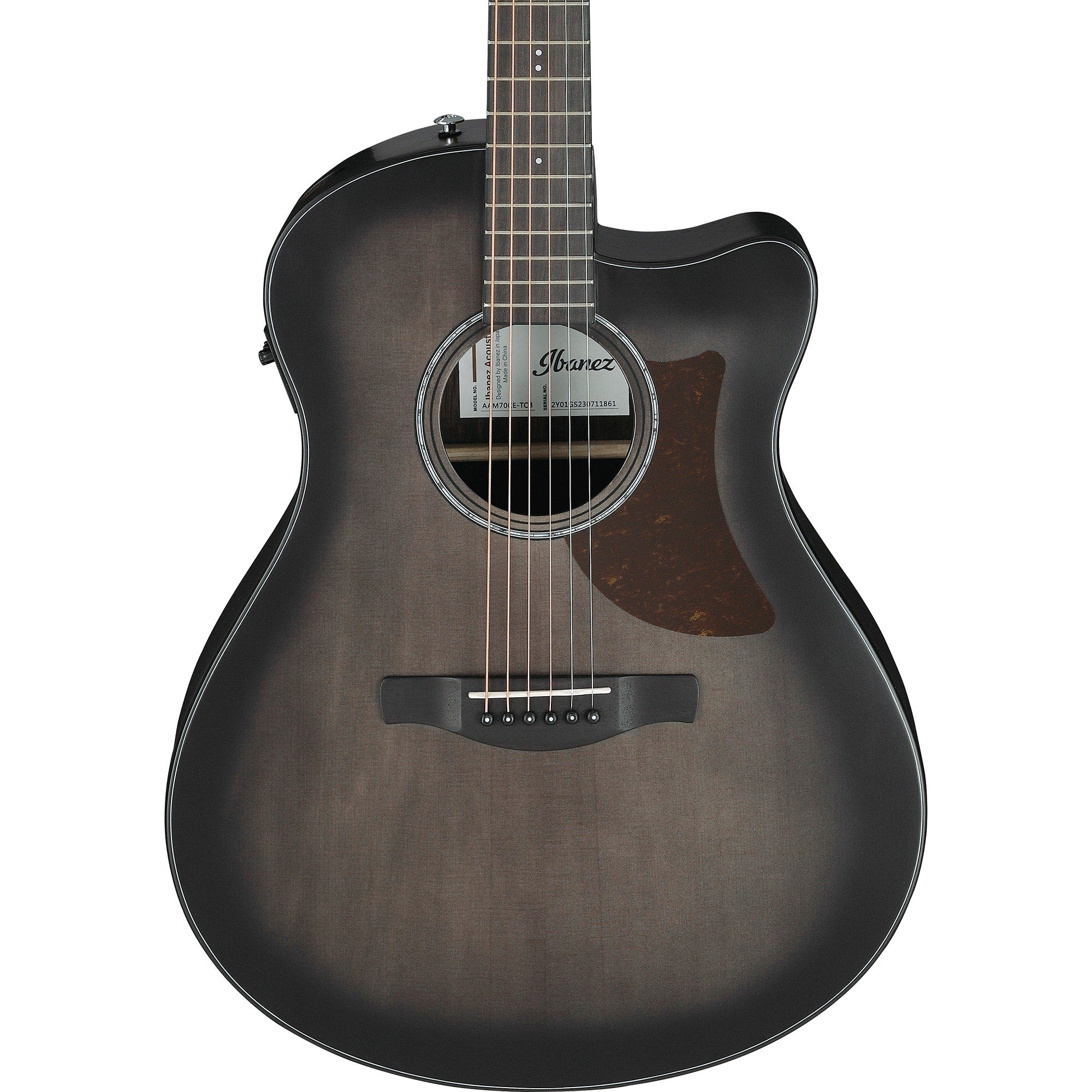 Ibanez AAM70CE Advanced Auditorium Cutaway Acoustic-Electric Guitar, Transparent Charcoal Burst