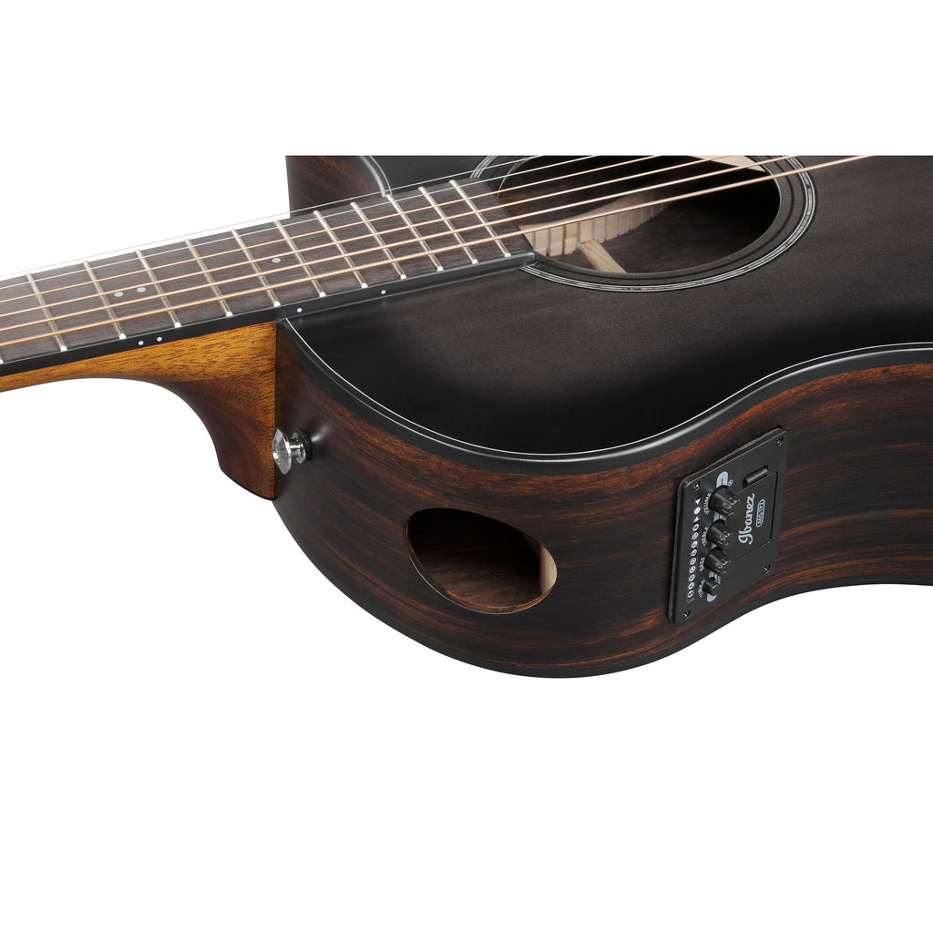Ibanez AAM70CE Advanced Auditorium Cutaway Acoustic-Electric Guitar, Transparent Charcoal Burst