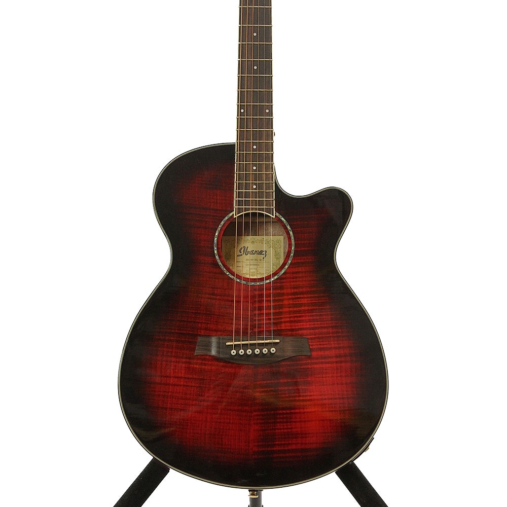 Ibanez AEG240 6-string Acoustic-Electric Guitar in Trans Red Sunburst (B-Stock)