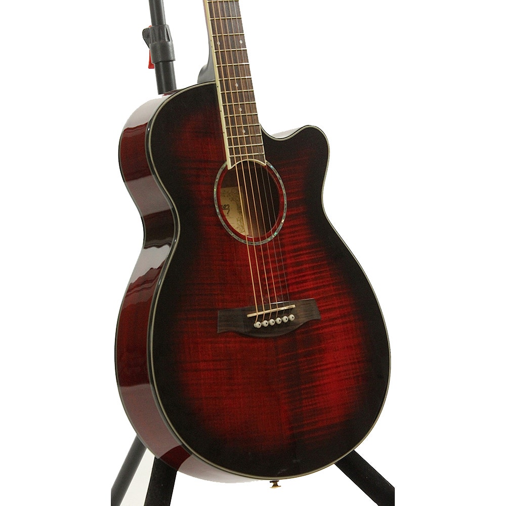 Ibanez AEG240 6-string Acoustic-Electric Guitar in Trans Red Sunburst (B-Stock)