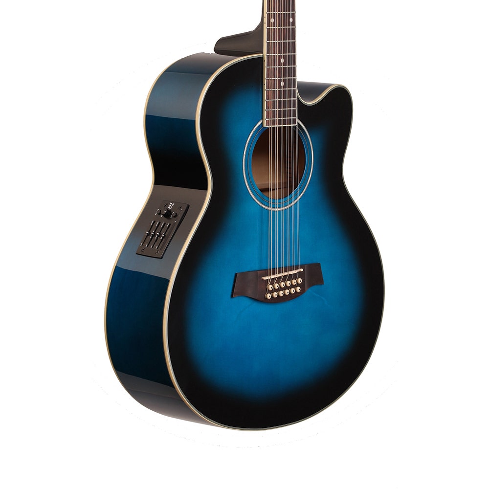 Ibanez AEL1512E TBS 12-String Cutaway Acoustic-Electric Guitar - Transparent Blue Sunburst (B-STOCK)