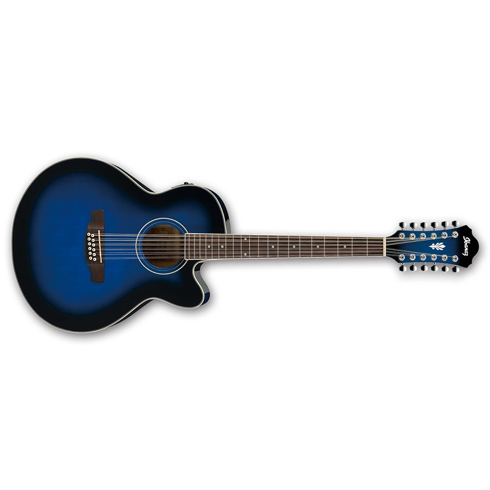 Ibanez AEL1512E TBS 12-String Cutaway Acoustic-Electric Guitar - Transparent Blue Sunburst (B-STOCK)