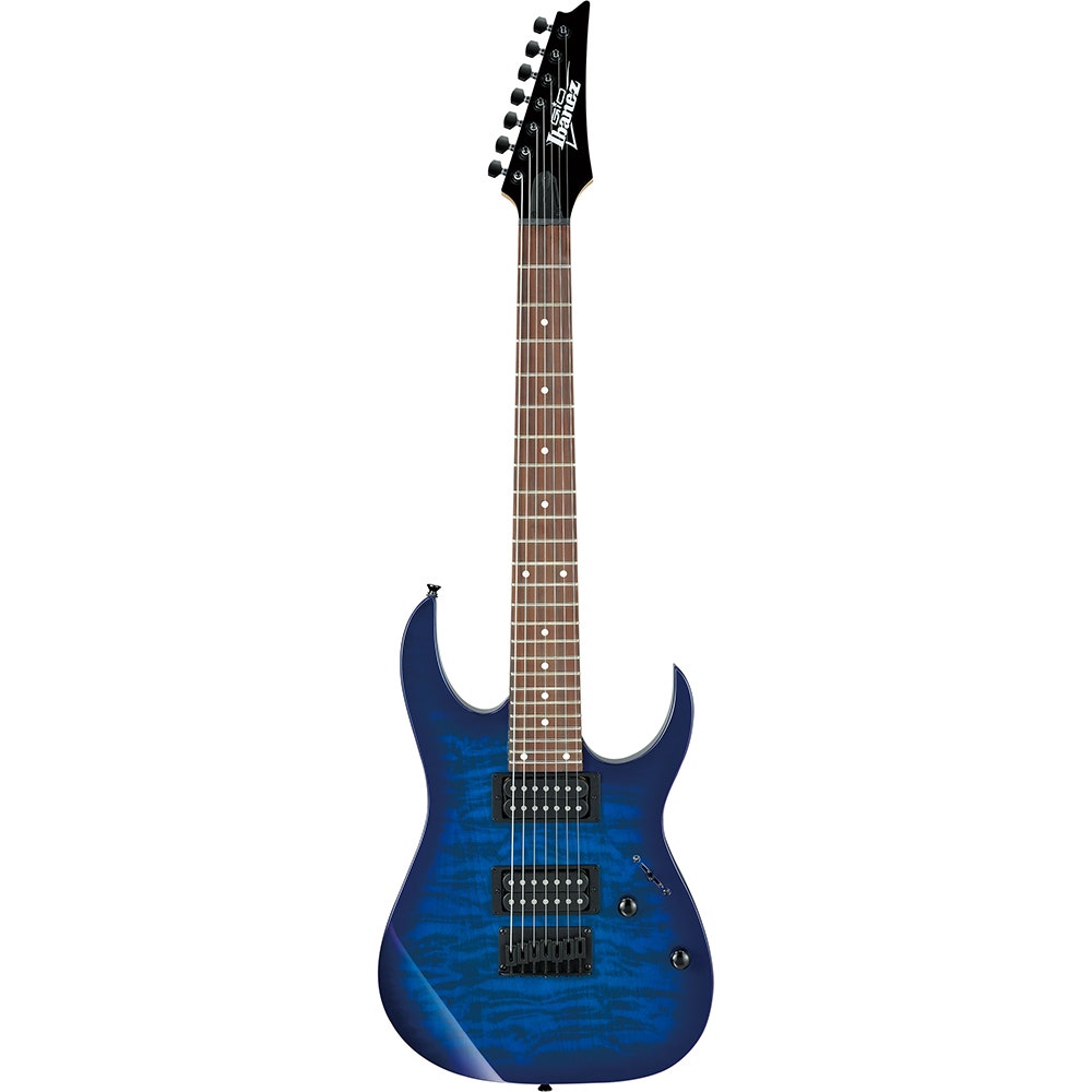 Ibanez GRG7221QATBB GIO RG Electric Guitar, Purpleheart Fretboard, Transparent Blue Burst