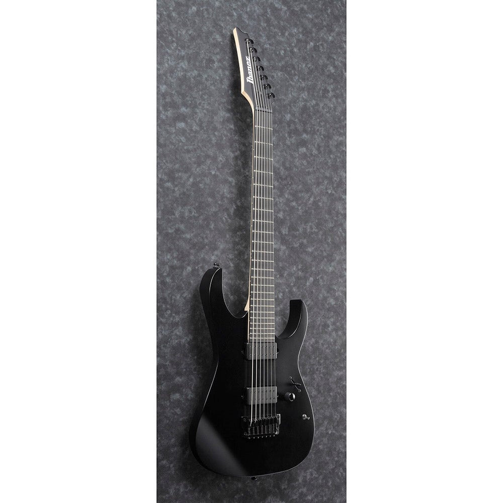 Ibanez RGIXL7BKF RG Iron Label Electric Guitar, Ebony Fretboard, Black Flat