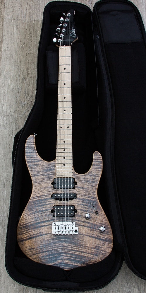 Suhr Modern Pro Electric Guitar, Maple Fingerboard, Gotoh 510 Bridge - Transparent Blue Denim/Slate