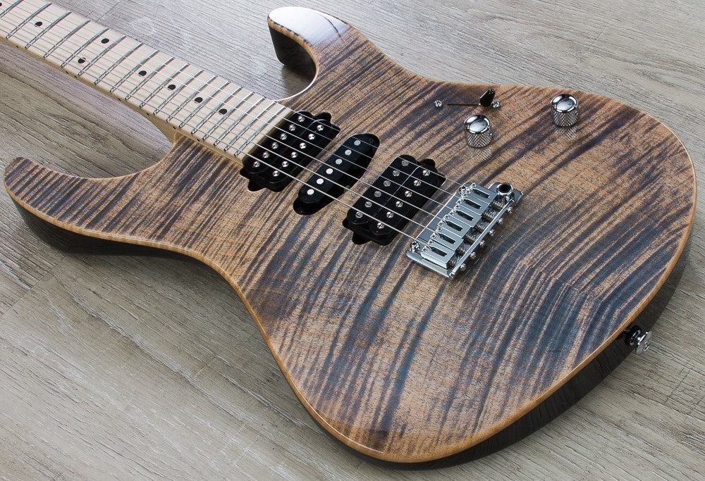 Suhr Modern Pro Electric Guitar, Maple Fingerboard, Gotoh 510 Bridge - Transparent Blue Denim/Slate