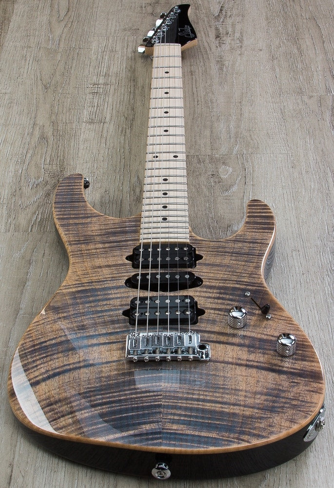 Suhr Modern Pro Electric Guitar, Maple Fingerboard, Gotoh 510 Bridge - Transparent Blue Denim/Slate