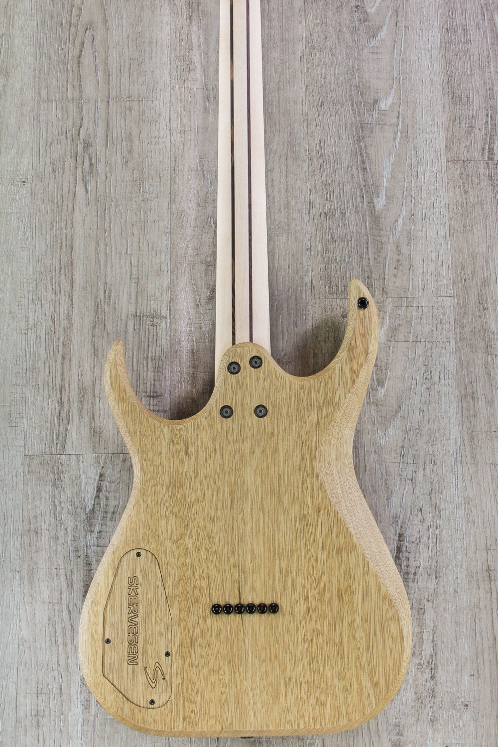 Skervesen Raptor 6 Electric Guitar, 5A Flame Maple Top, Hiscox Hard Case - Graphite Burst Satin