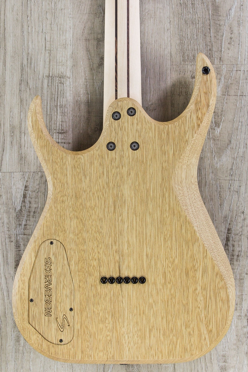 Skervesen Raptor 6 Electric Guitar, 5A Flame Maple Top, Hiscox Hard Case - Graphite Burst Satin