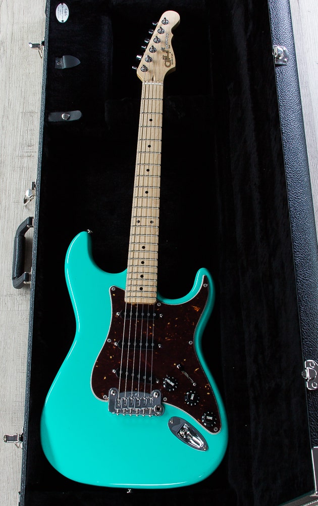 G&L USA Legacy Electric Guitar, Maple Fingerboard, Hard Case - Belair Green