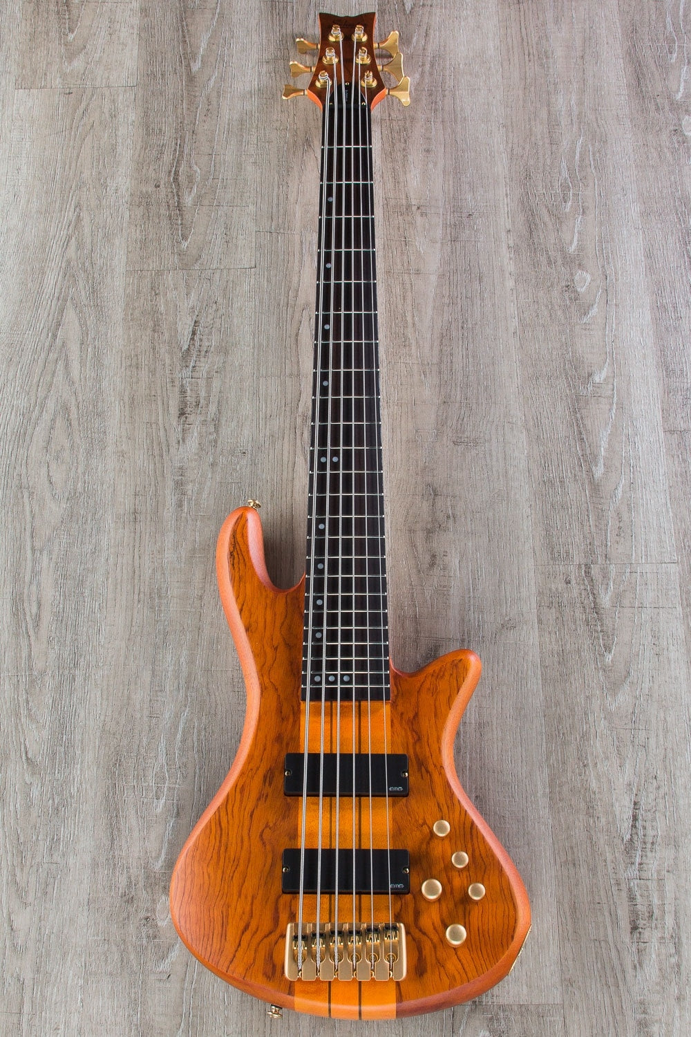 Schecter Guitar Research Stiletto Studio 6-String Electric Bass Guitar - Honey Satin