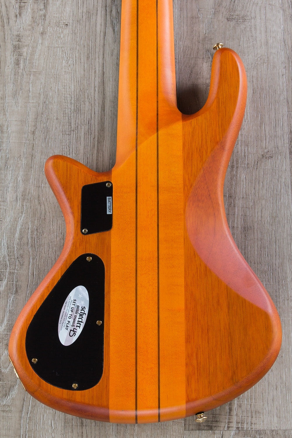 Schecter Guitar Research Stiletto Studio 6-String Electric Bass Guitar - Honey Satin