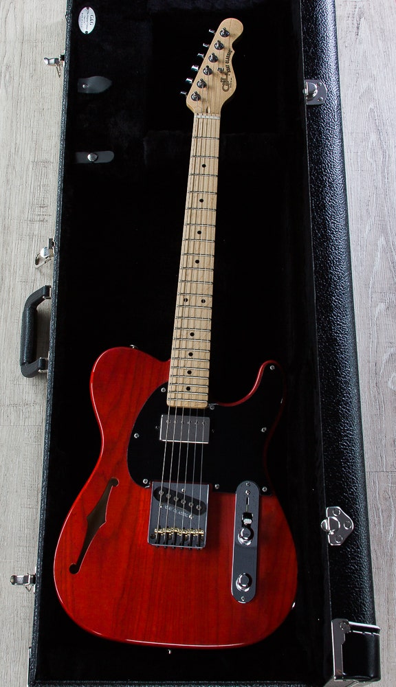 G&L USA ASAT Classic Bluesboy Semi-Hollow Electric Guitar, Maple Fingerboard - Clear Red